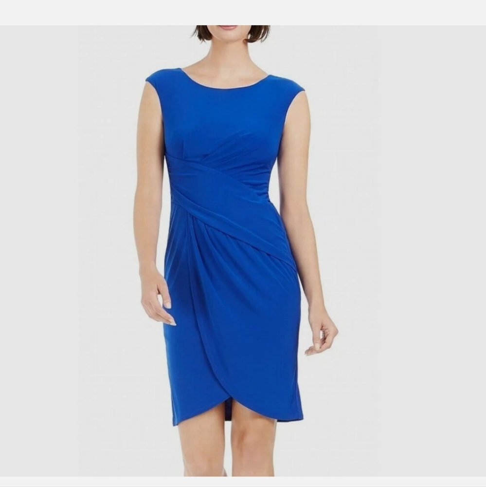 Cobalt Dress size 10 front styling enhances waist and shape...NWT